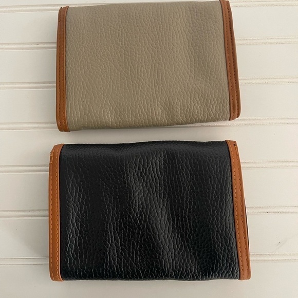 Vintage Nikki Nonno Set of 2 Clutch Handbag Black and Tan Pebble Leather Purse - Picture 2 of 11